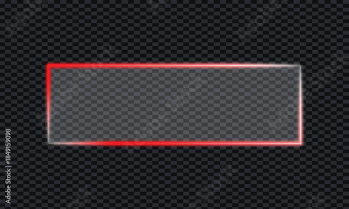 Glitchy red and white rectangle on black background