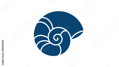 Minimalistic sea shell icon representing marine life and oceanic themes in a modern digital design