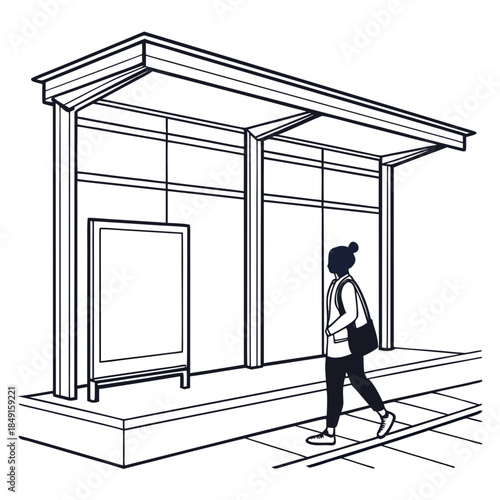 Person waiting at bus stop