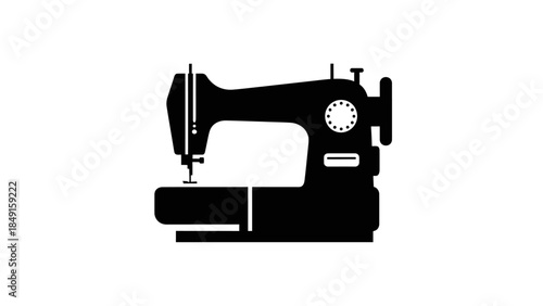 Minimalist Illustration of a Vintage Sewing Machine with Classic Design