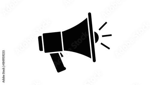Simple Alert Icon Depicting a Megaphone With Sound Waves in Minimalistic Style for Communication