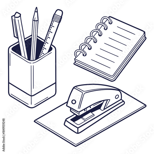 Organized office supplies