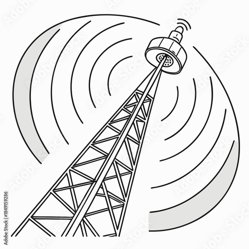 Communication tower broadcasting signals