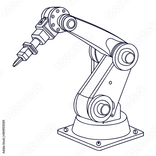 Industrial robot arm performing task