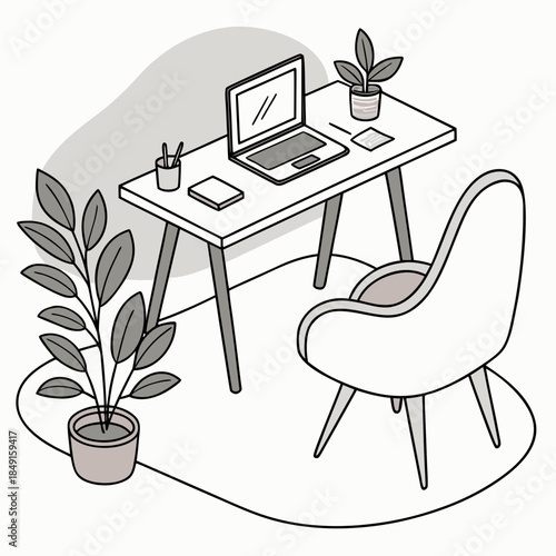 Modern home office setup