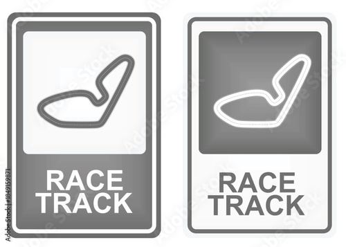 Race track sign. vector illustration