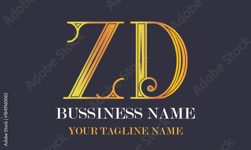 ZD Z zd initial logo | initial based abstract modern minimal creative logo, vector template image. luxury logotype logo, real estate homie logo. typography logo. initials logo