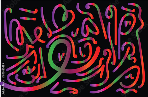 Vibrant abstract arabic calligraphy art
