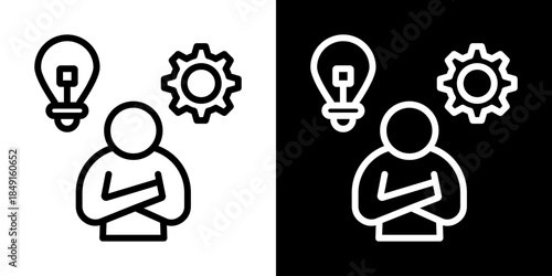 Skills Icon Of Line Black And White Style Vector Illustration
