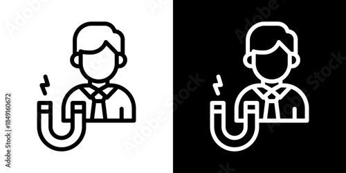 User Engagement Icon Of Line Black And White Style Vector Illustration
