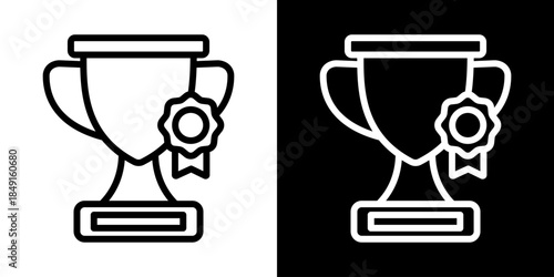 Reward Icon Of Line Black And White Style Vector Illustration

