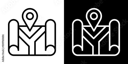 Plance Icon Of Line Black And White Style Vector Illustration

