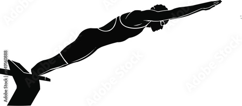 Paralympic Swimming Silhouette | Adaptive Athlete Underwater Motion, Para Swimmer Underwater Silhouette | Inclusive Sports Vector Art