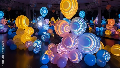 Luminous Spheres: An Abstract Art Installation