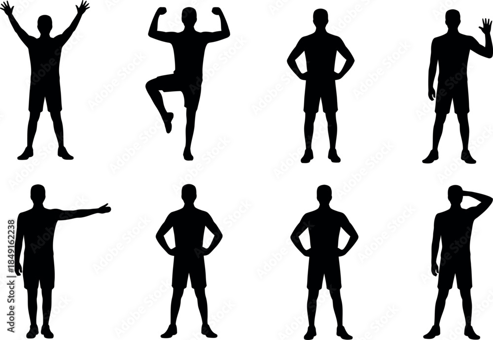 Obraz premium Collection of Male Silhouettes in Various Poses