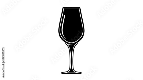 Minimalist Black and White Illustration of a Champagne Flute for Celebratory Occasions