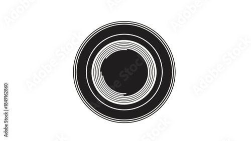 Abstract black and white concentric circles creating mesmerizing optical illusion design