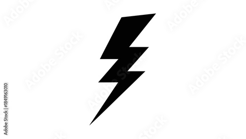 Simple Black Lightning Bolt Icon Representing Power and Energy Symbol