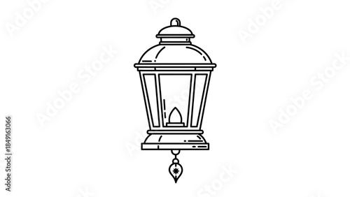 Minimalistic Line Drawing of Historic Street Lantern for Urban and Civic Design