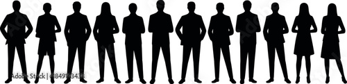 Group of businesspeople standing confidently in a row