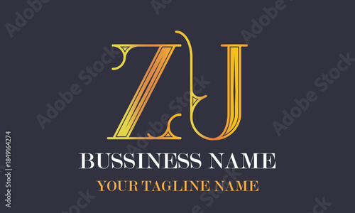 ZU Z zu initial logo | initial based abstract modern minimal creative logo, vector template image. luxury logotype logo, real estate homie logo. typography logo. initials logo