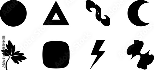 Modern Abstract Geometric Branding Logo and Icon Set