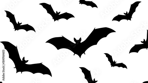 Bat Silhouette Collection – Flying Halloween Bat Vector Set