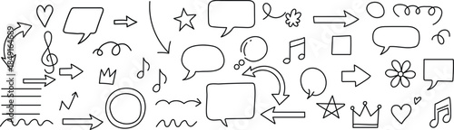 Collection of various black and white flowchart symbols and arrows