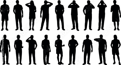 set of people silhouettes in various poses