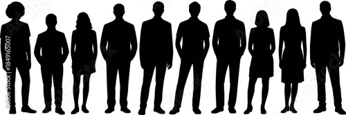 Silhouette Group of People Standing