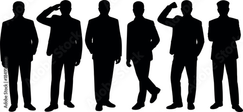 silhouette of businessmen in various poses