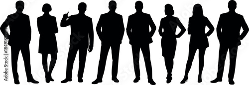 Silhouettes of Business People Group