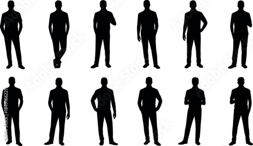 Silhouettes of People in Various Poses