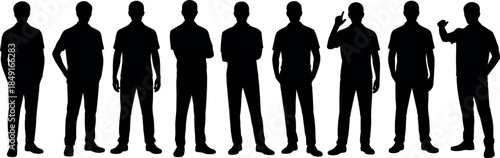 Silhouettes of People in Various Poses