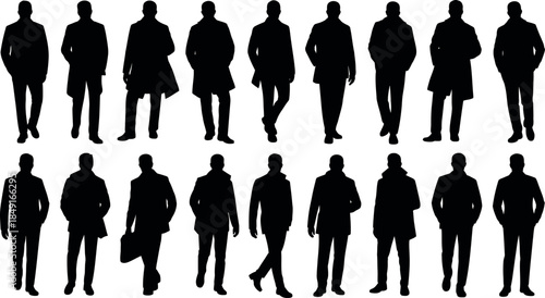 Silhouettes of People in Various Poses