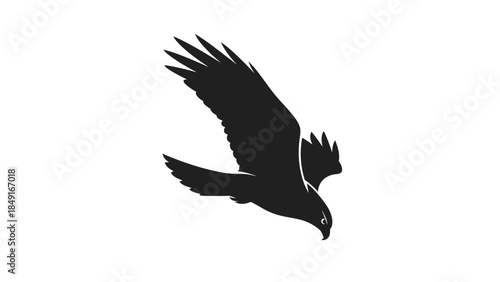 Minimalist Silhouette of an Eagle in Flight for Nature and Wildlife Awareness Campaigns