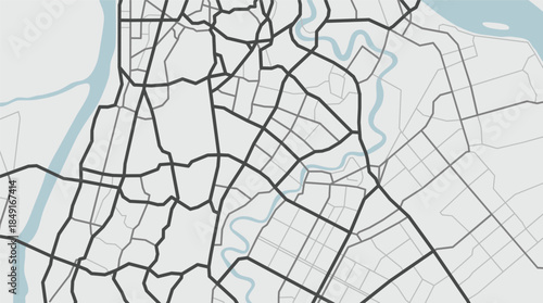 City map. Town streets on the plan. Line scheme of roads. Architectural urban background. Vector
