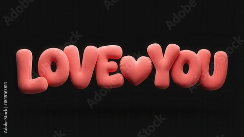 A graphic illustration shows LOVE and YOU with heart on black.