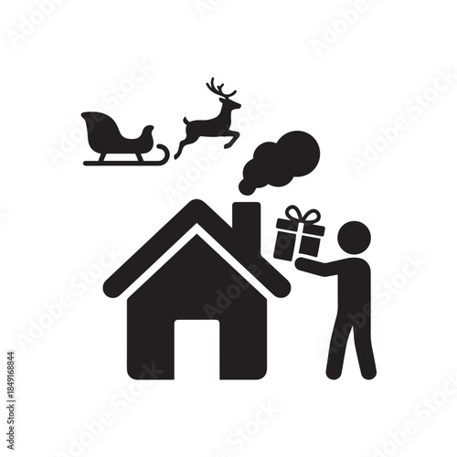 3D real estate icon showing a house with a dog symbolizing home, family, and residential property buying and selling