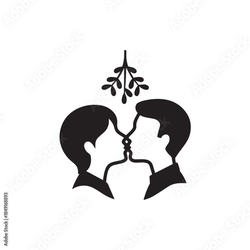 Couple and girl silhouette with heart vector illustration
