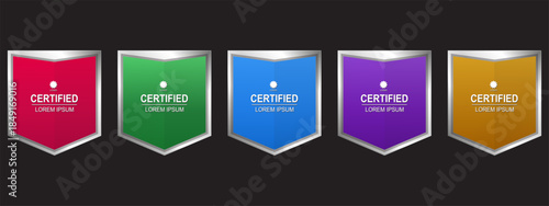 Set certificate badge minimalist template vector editable