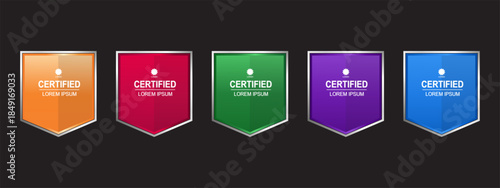 Set certificate badge minimalist template vector editable