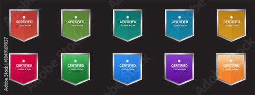Set certificate badge minimalist template vector editable