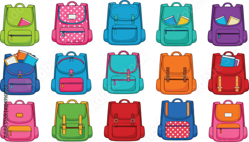 Diverse family vector illustration set featuring same sex parents and children in flat style for inclusive community and modern parenting concepts isolated on white