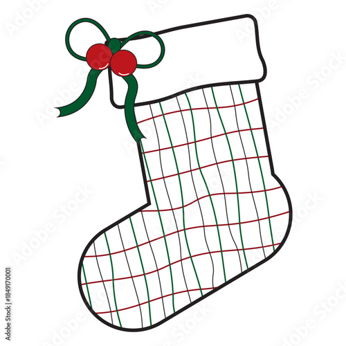 Christmas Socks Coloring Pages for Kids Printable Vector. Trace and color Christmas Socks. Printable Christmas Coloring Pages. Knitted Christmas socks.