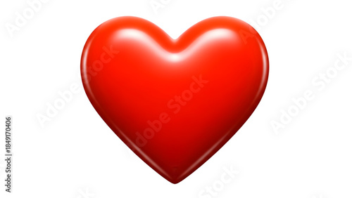 Shiny red heart icon on black background