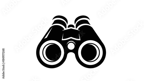 Minimalist Black and White Binoculars Icon for Viewing and Exploration
