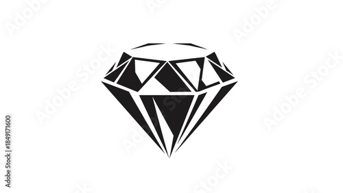 Elegant black and white diamond emblem symbolizing luxury and brilliance for branding
