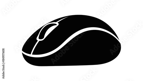 Minimalist Black and White Computer Mouse Illustration for Tech and Design Enthusiasts