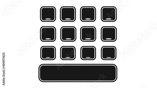 Minimalist Digital Calculator Icon Design with Numeric and Operational Symbols